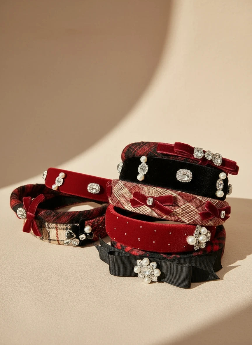 Nicole Plaid Velvet Hairband