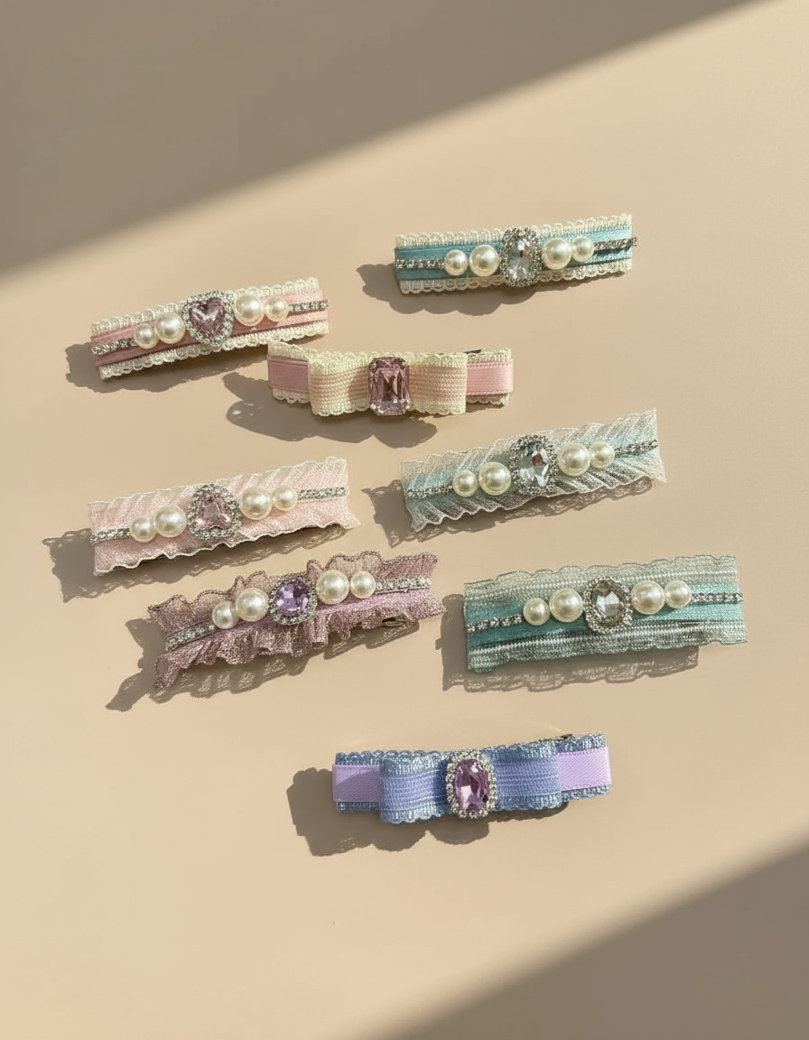 Trista Colorblock Bejewelled Slim Clip