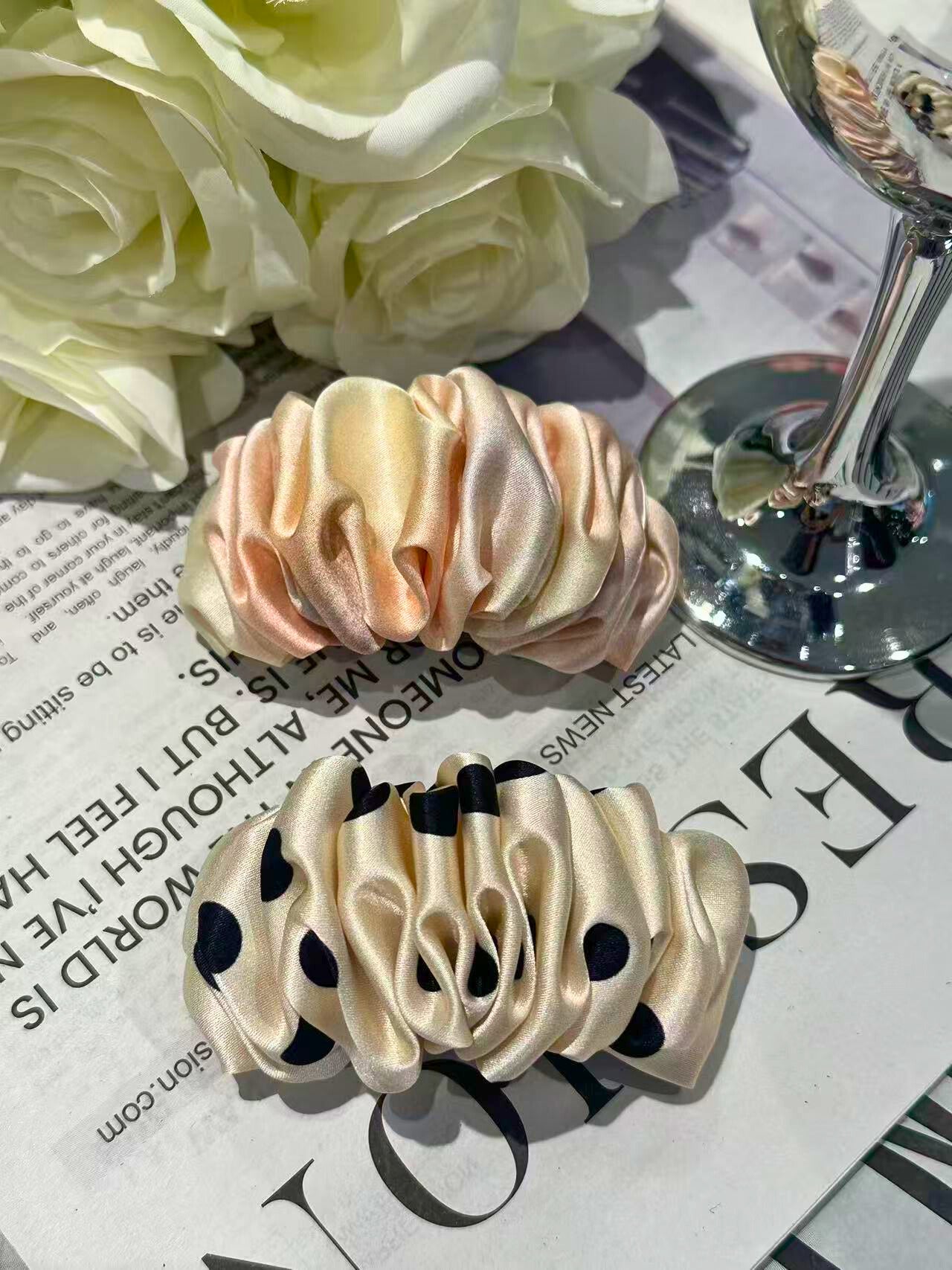 Barrette à cheveux en soie Blush Ombré