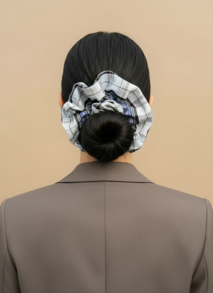 XL Blue Gingham Scrunchies