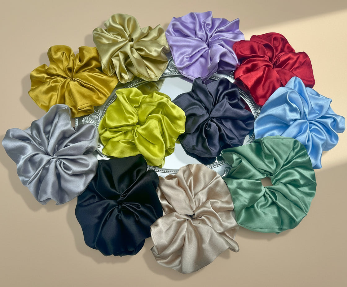 Large Dalia Mulberry Silk Scrunchies