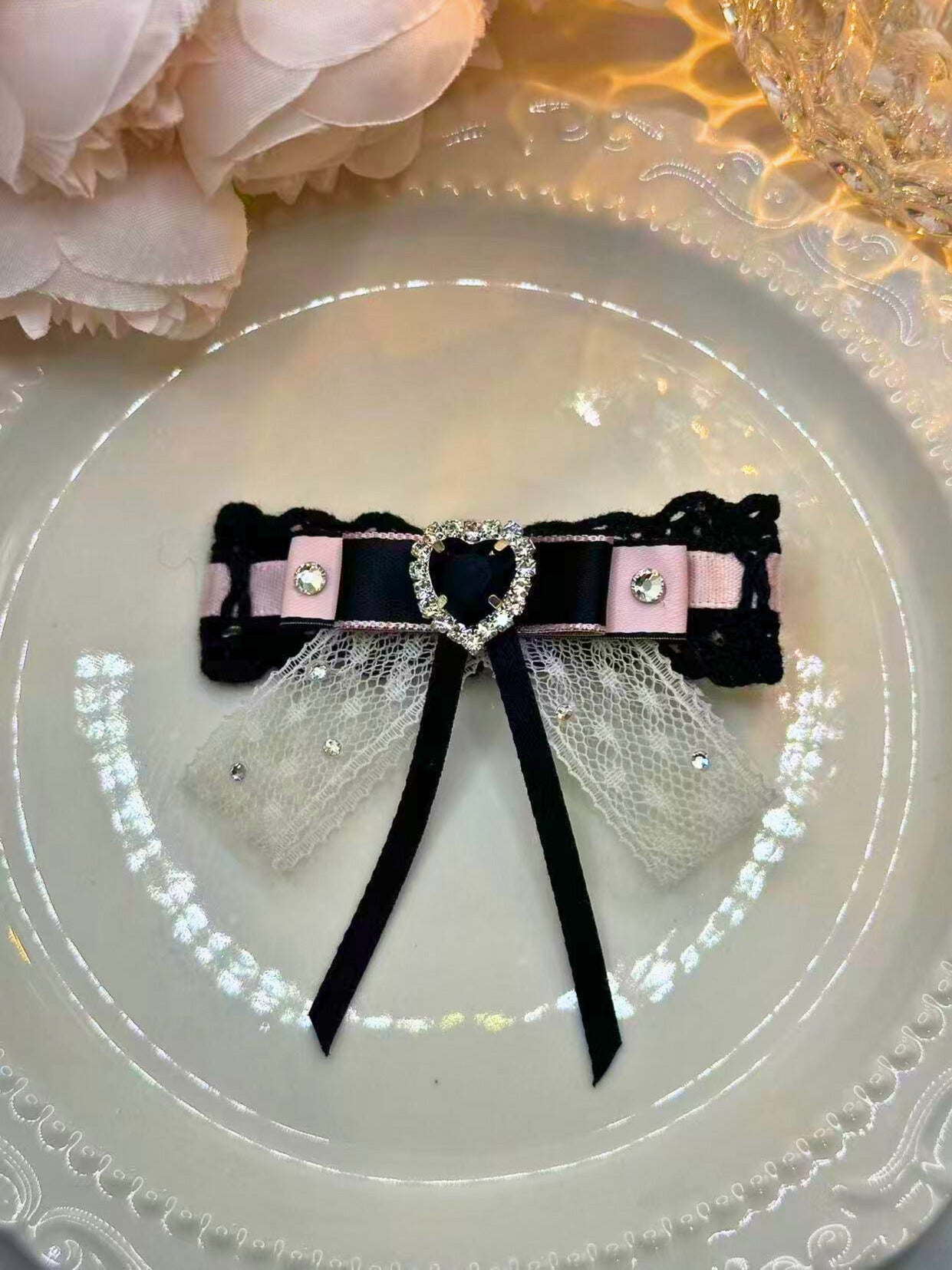 Selina Colorblock Bejewelled Sailor Bow