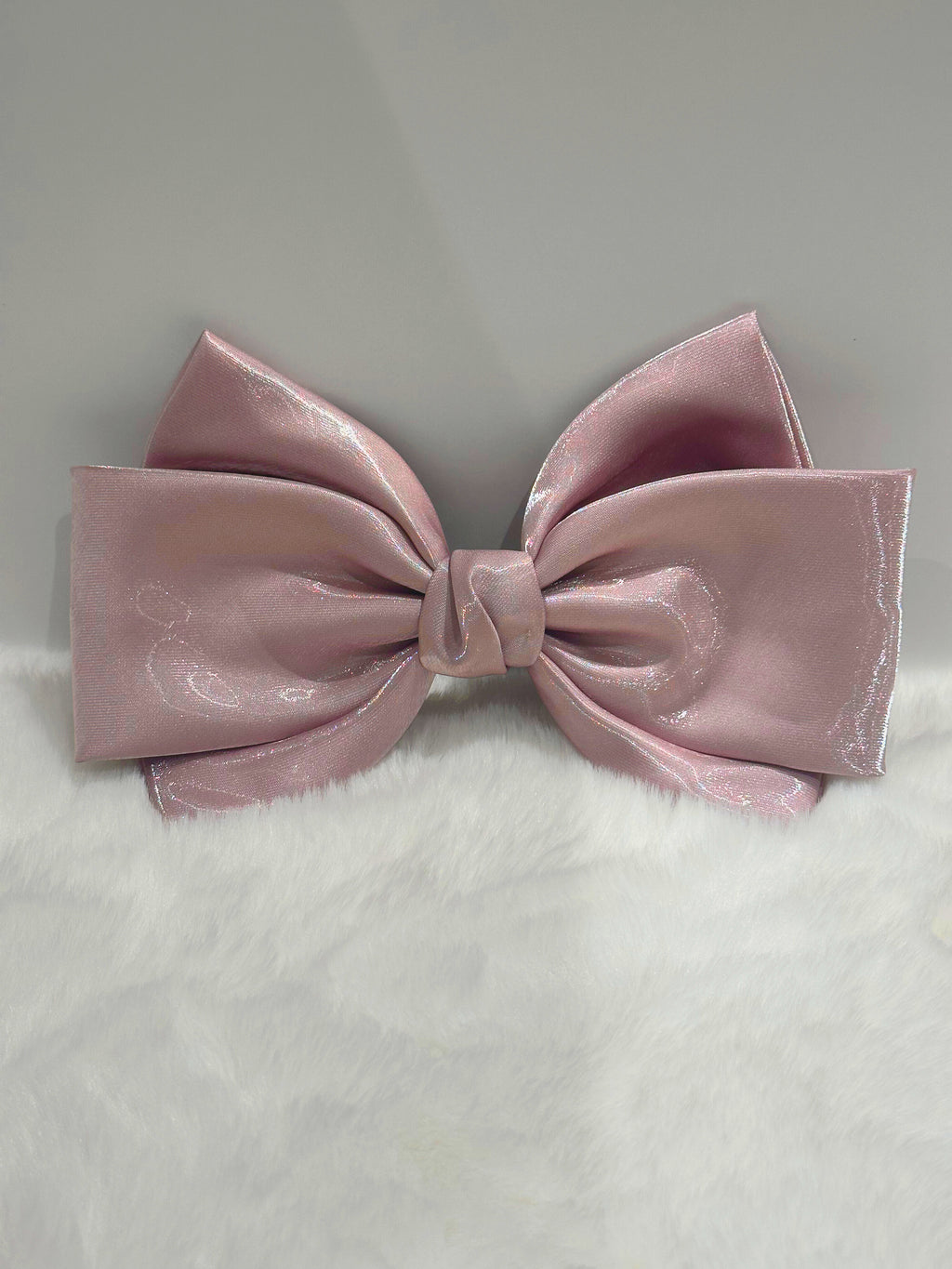 XL Mauve Pink Satin Bow Barrette