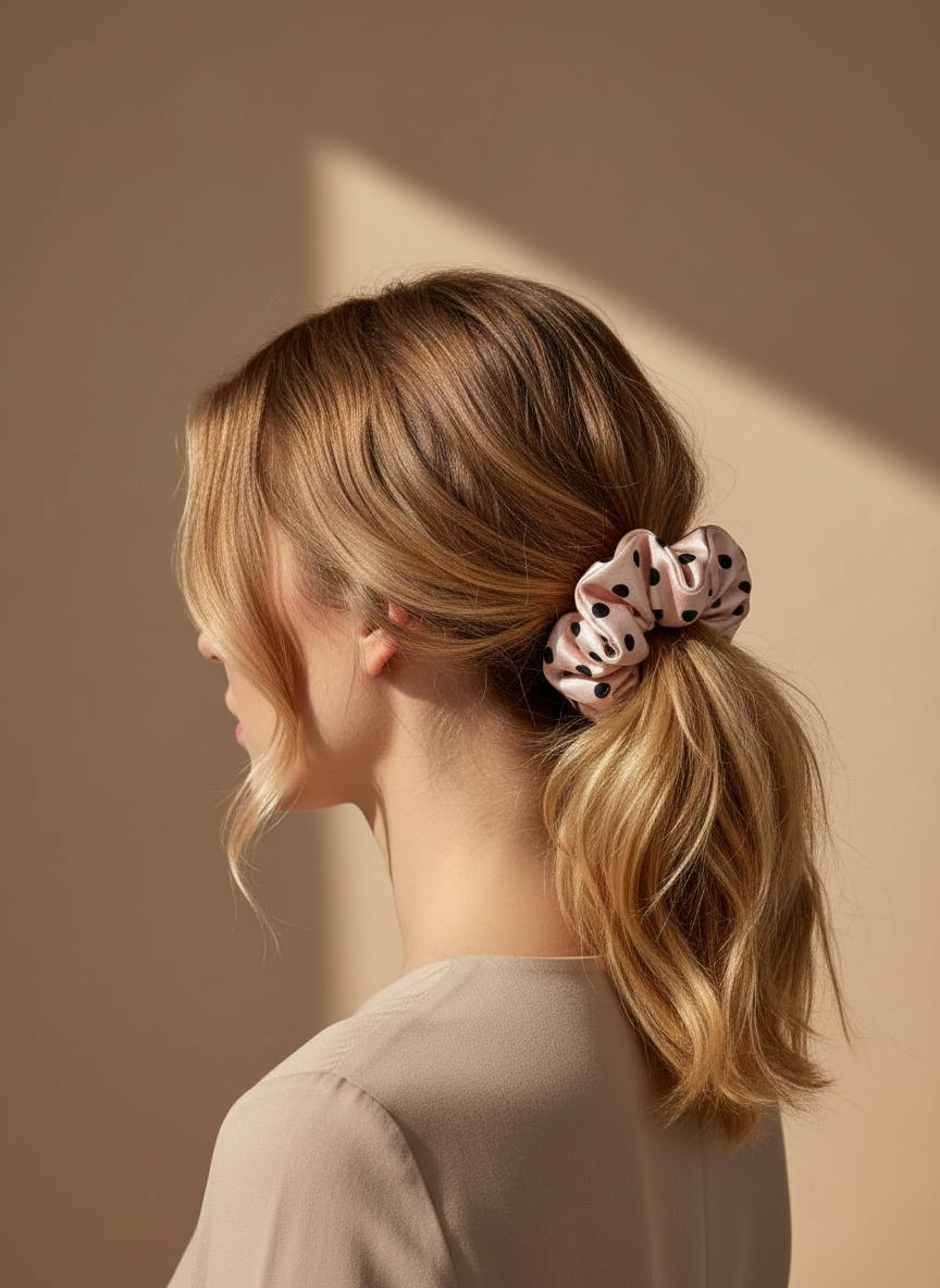 Medium Dahlia Mulberry Silk Scrunchies