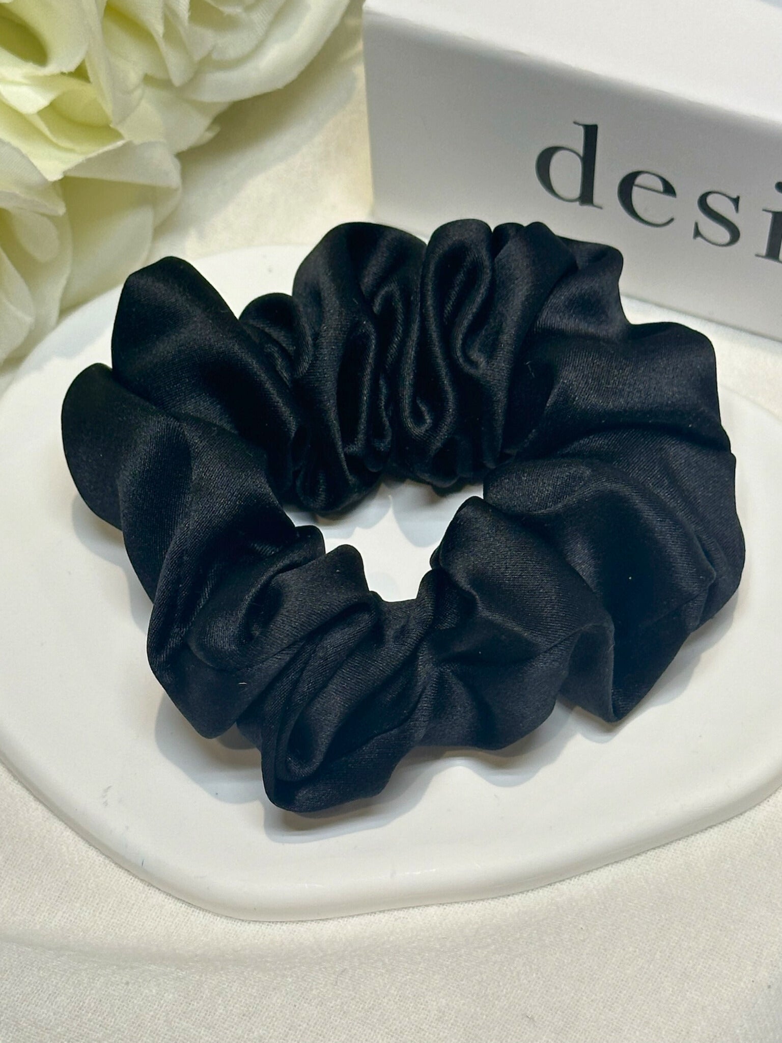 Medium Dahlia Mulberry Silk Scrunchies