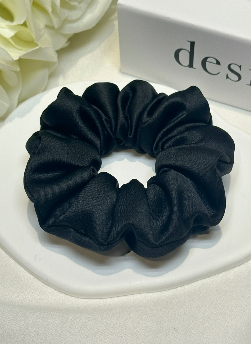 Medium Dahlia Mulberry Silk Scrunchies