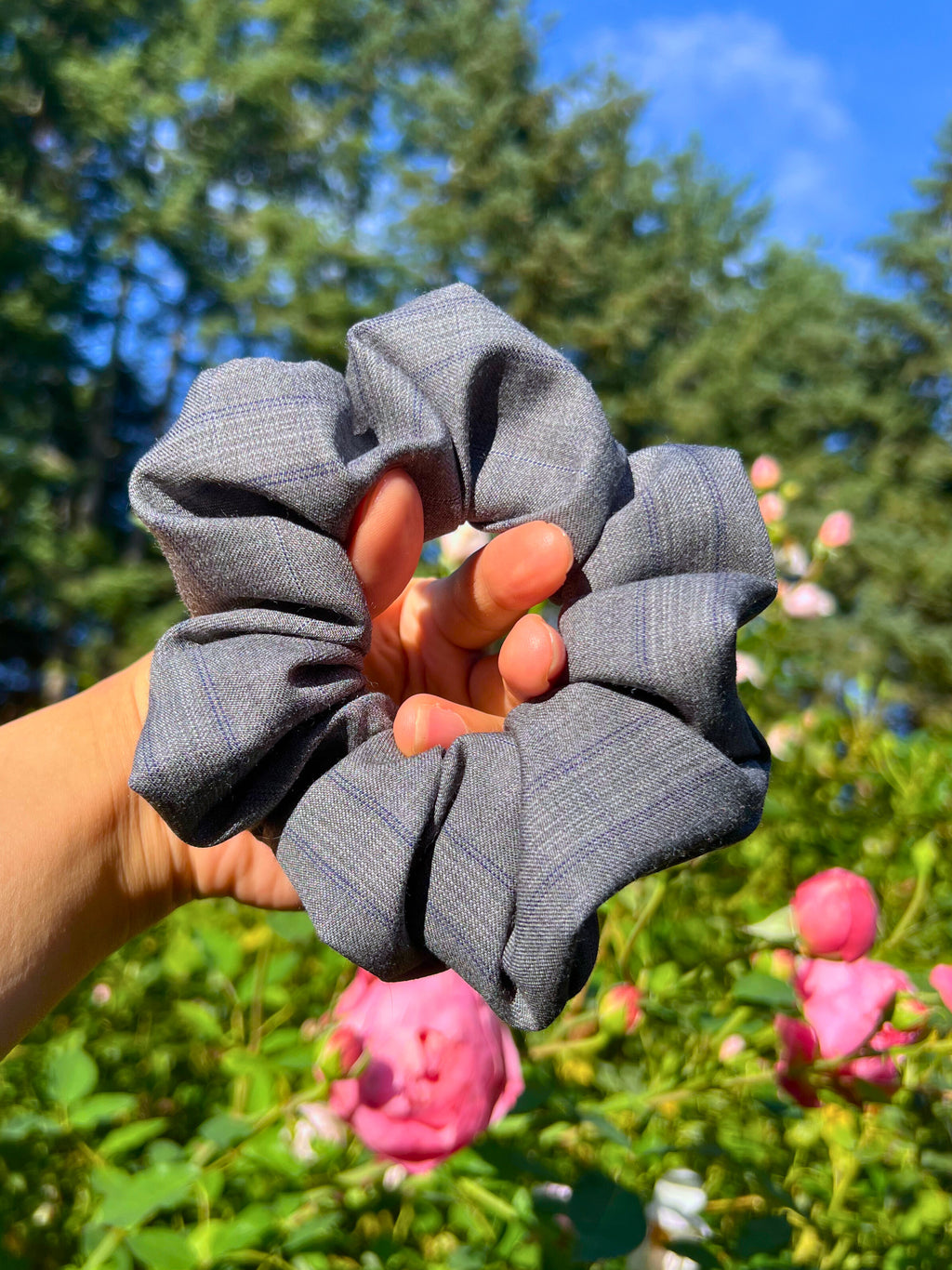 Large Sylvie Checkered Scrunchies