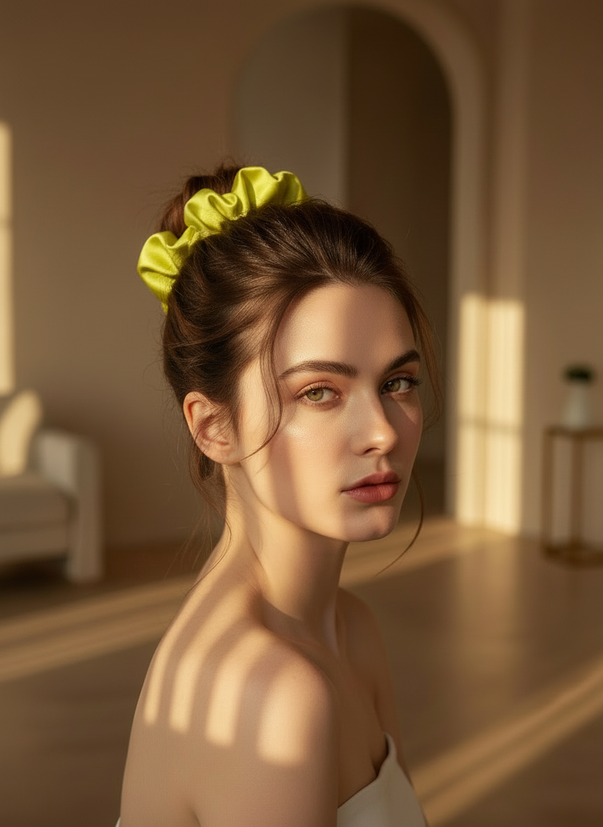 Medium Dahlia Mulberry Silk Scrunchies