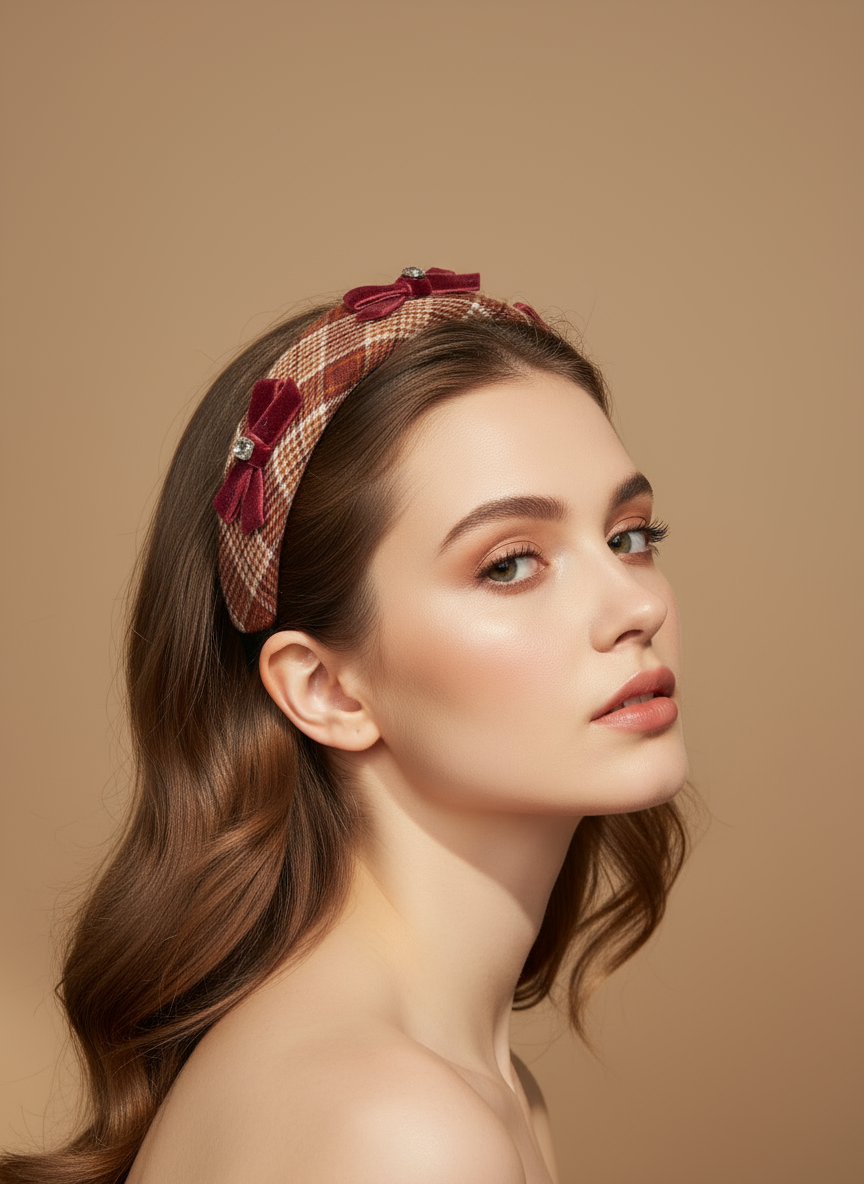 Nicole Plaid Velvet Hairband