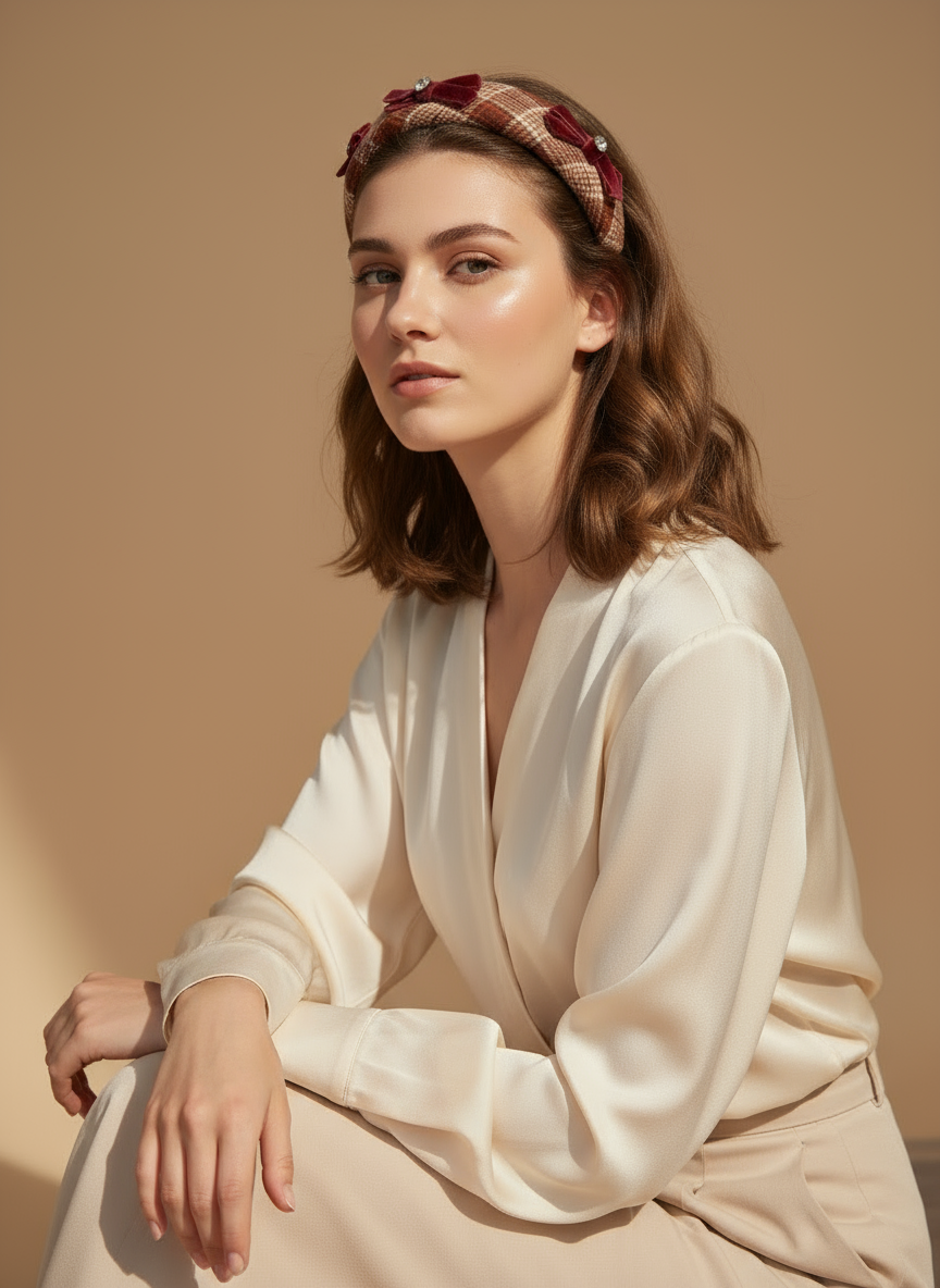 Nicole Plaid Velvet Hairband