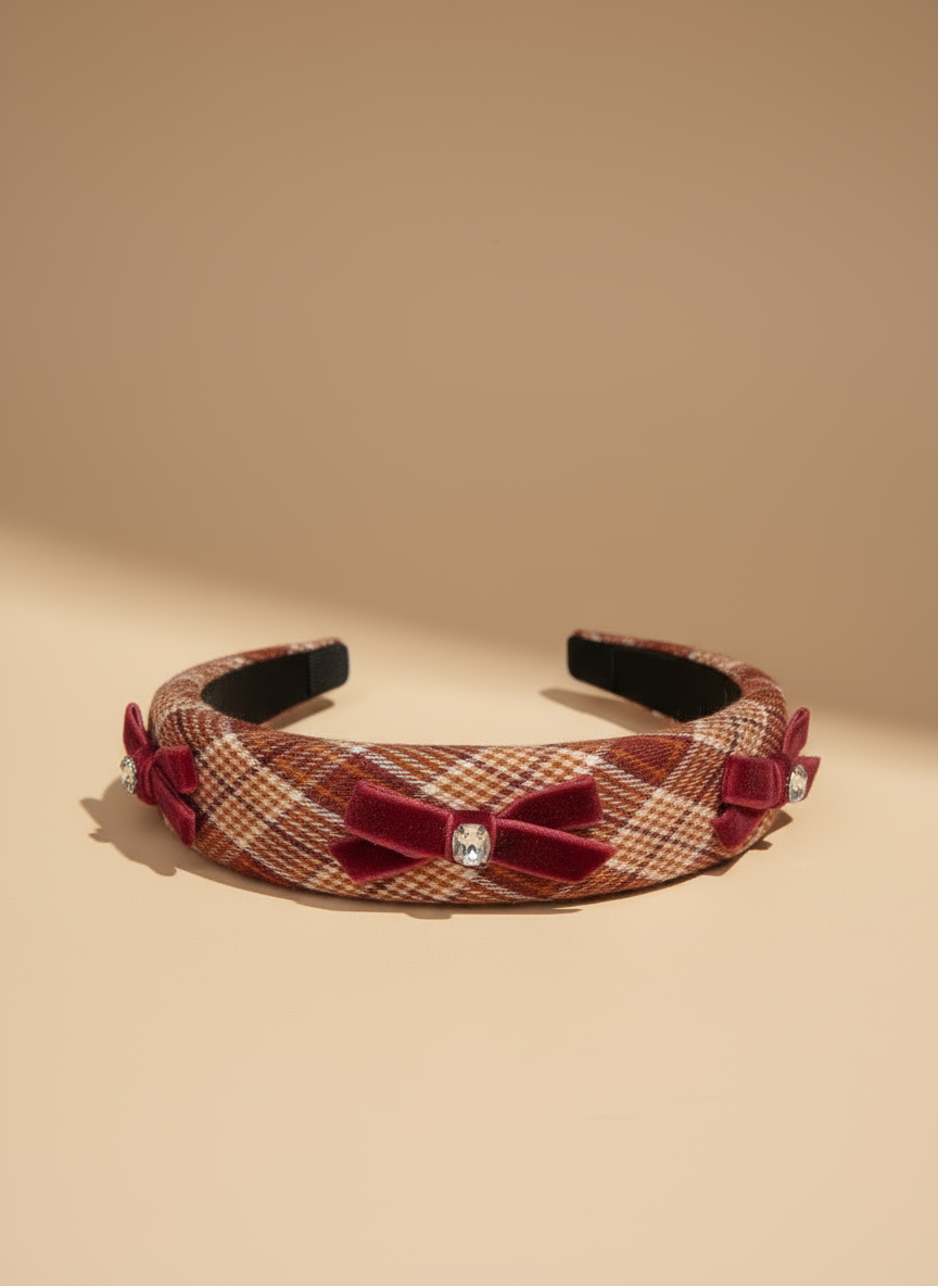 Nicole Plaid Velvet Hairband