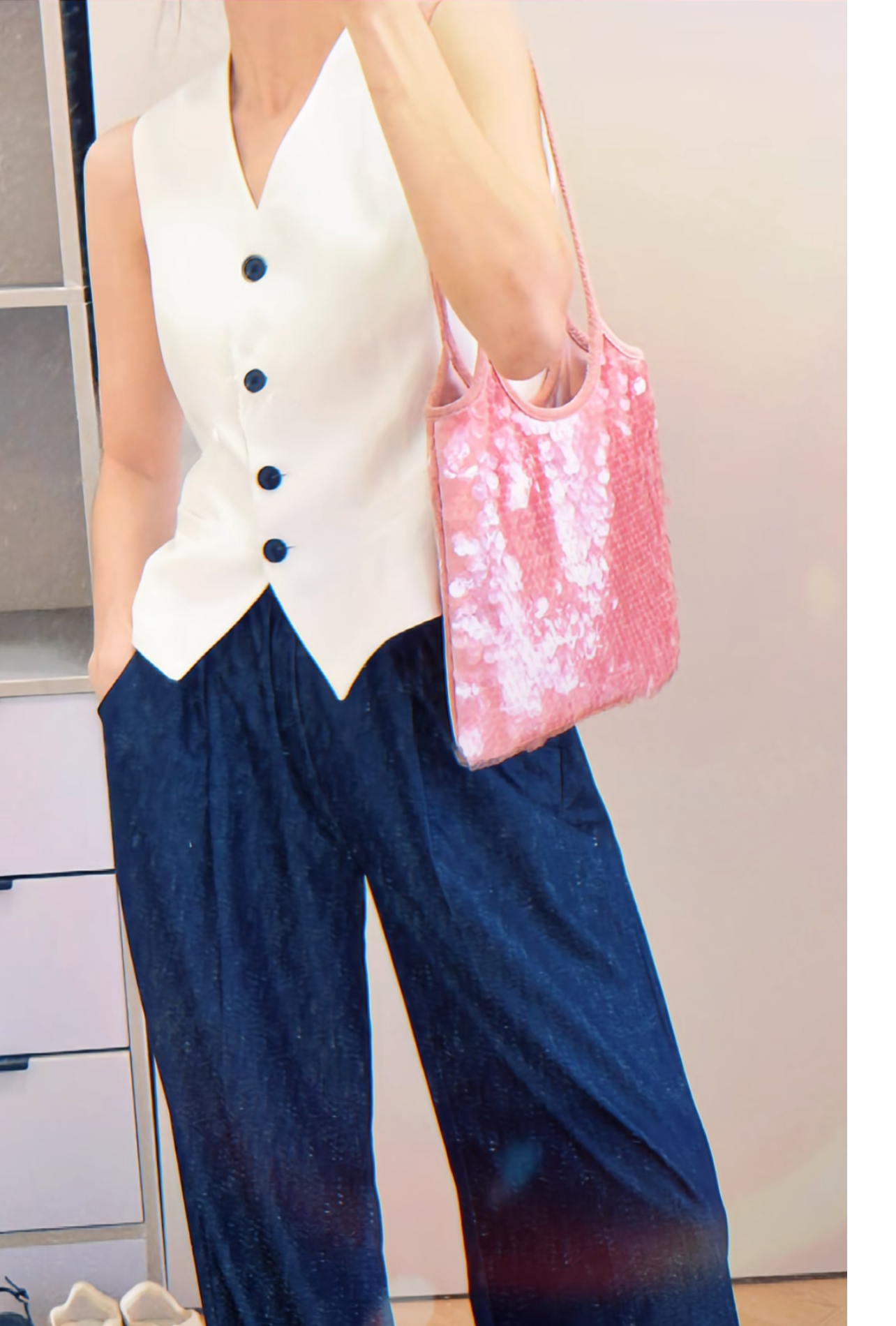 Large Blush Evelyn Tote