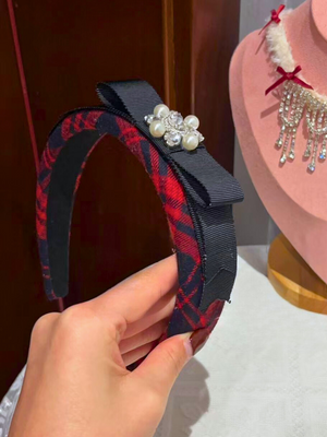 Thick Tartan Bejewelled Hairband