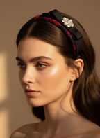 Thick Tartan Bejewelled Hairband