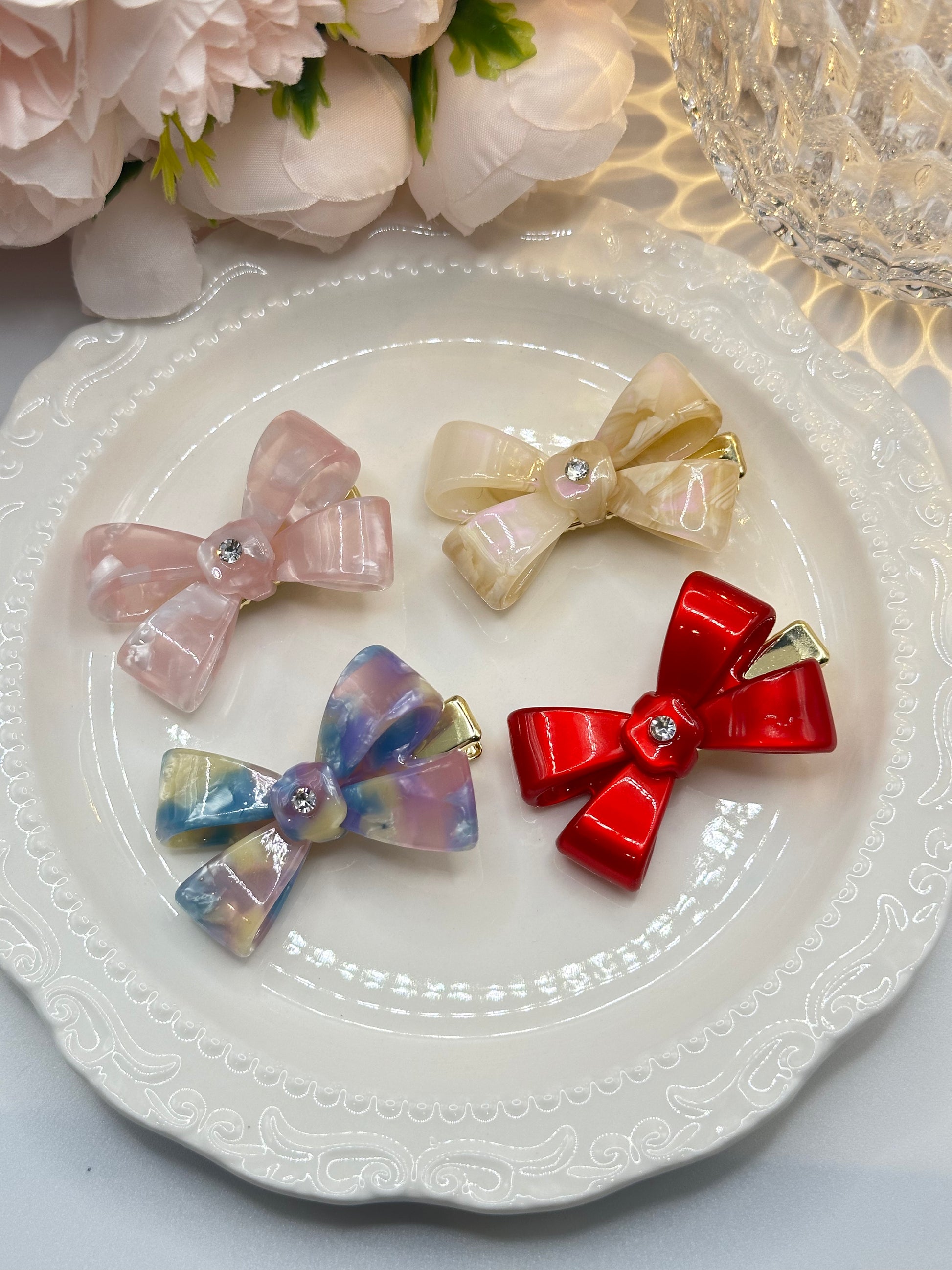 Red  Bow Hair Clip