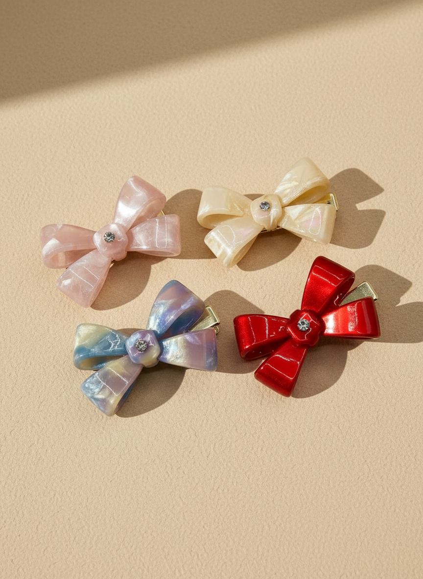 Red  Bow Hair Clip