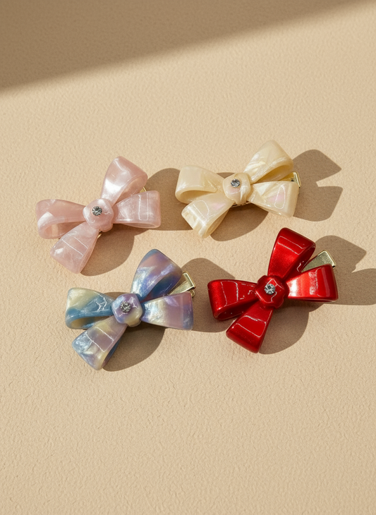 Red  Bow Hair Clip