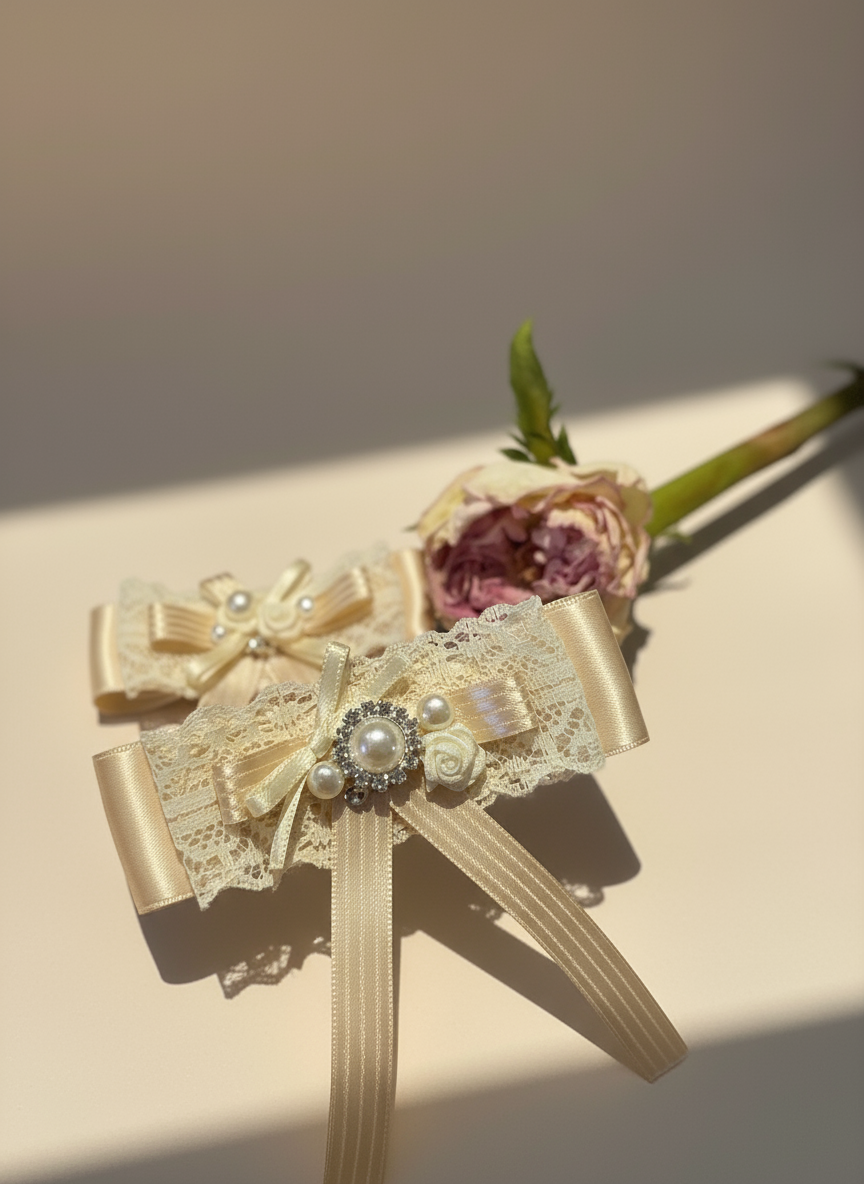 Celeste Fleur Layered Flat Bow