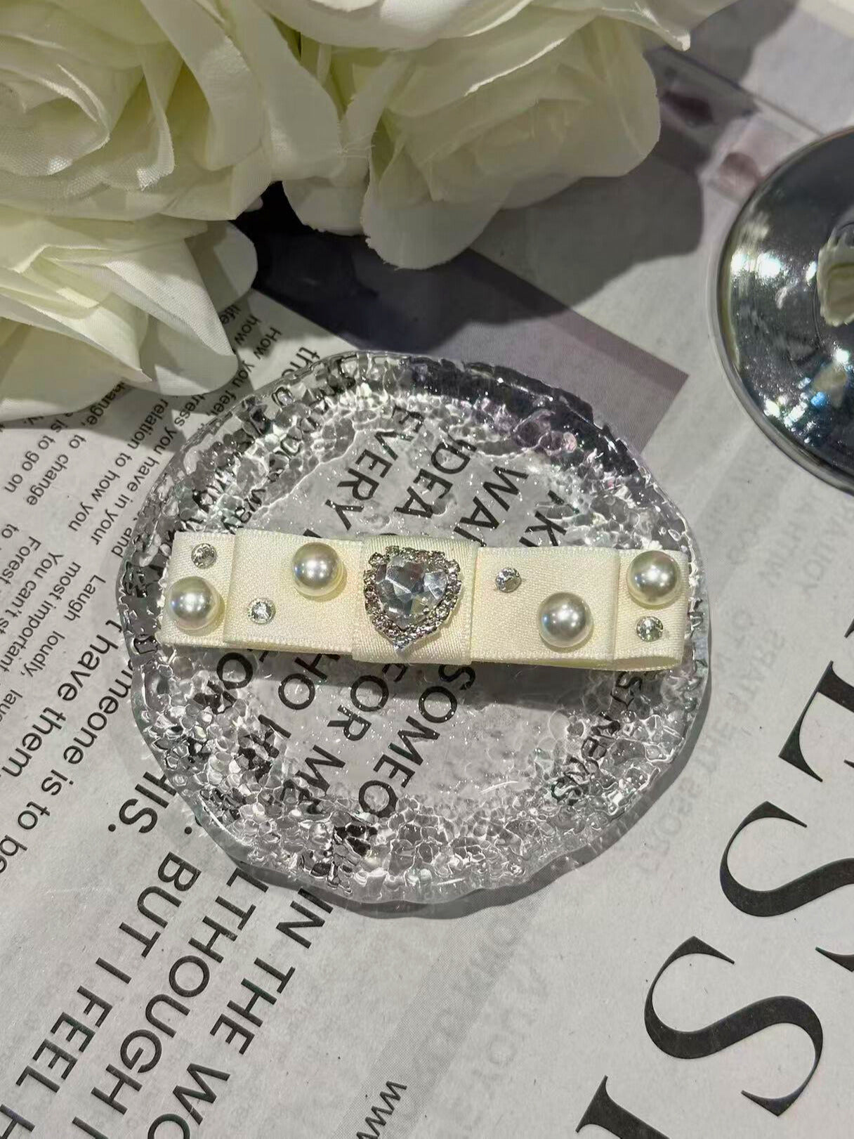 Cheryl Bejewelled Flat Bow