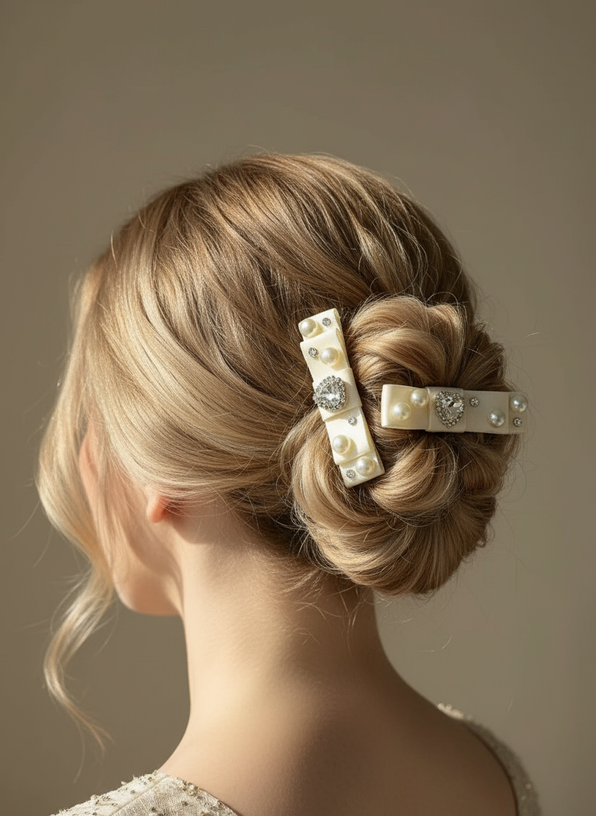 Cheryl Bejewelled Flat Bow