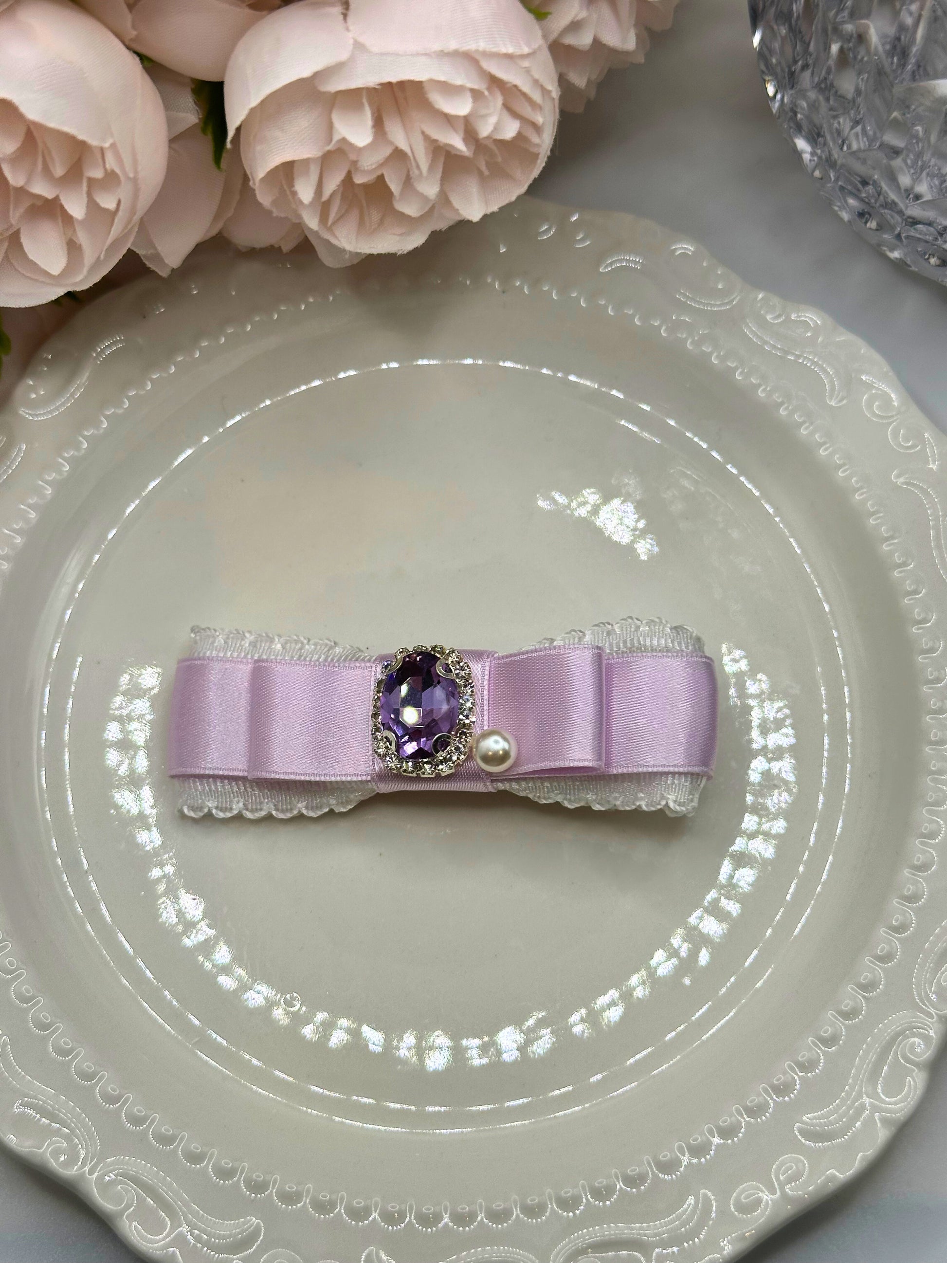 Diane Lace Bejewelled Flat Bow