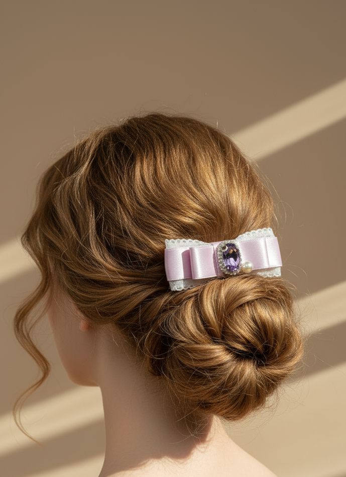 Diane Lace Bejewelled Flat Bow