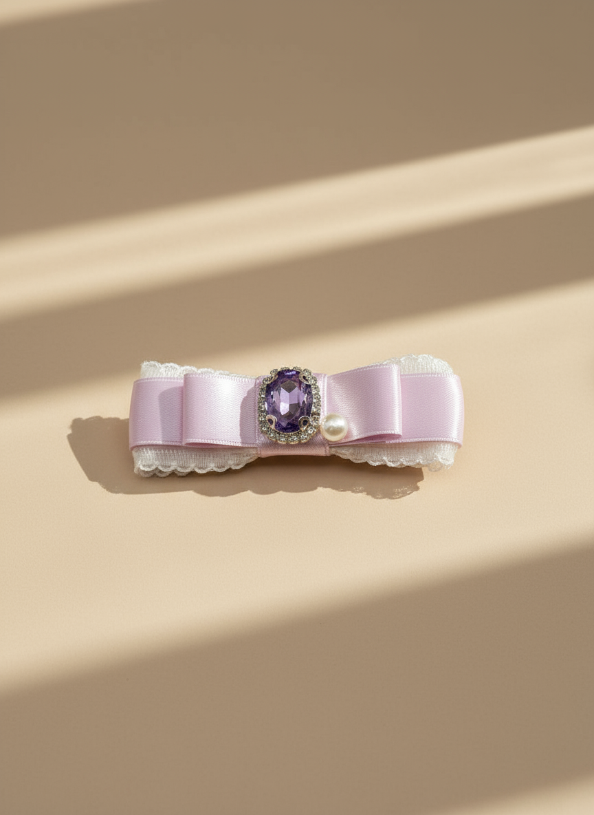 Diane Lace Bejewelled Flat Bow