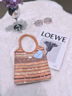 Mini Striped Sequins Evelyne Tote
