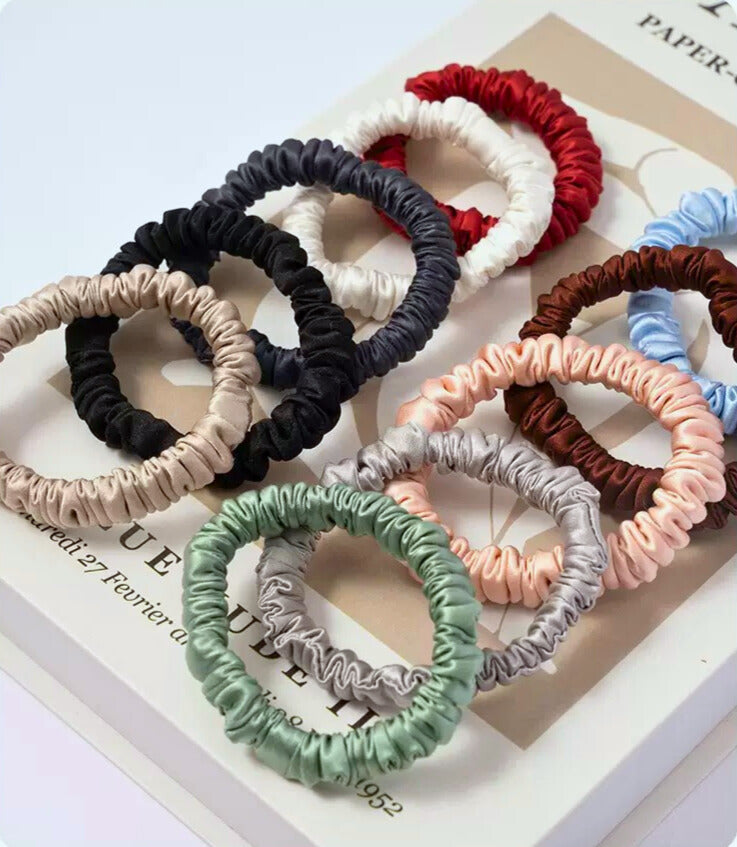 XS Dahlia mulberry Silk Scrunchies