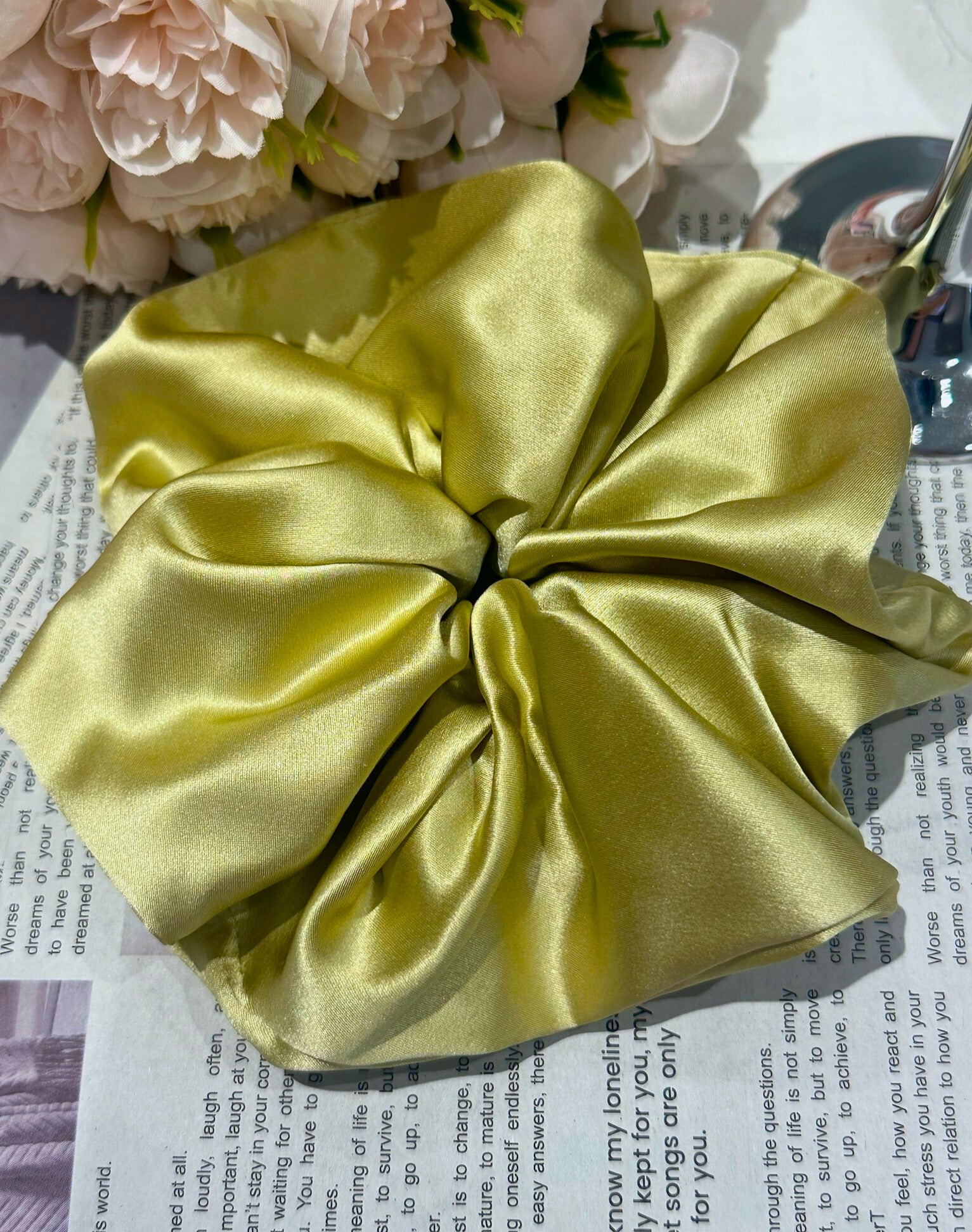 X-Large Dahlia Mulberry Silk Scrunchies