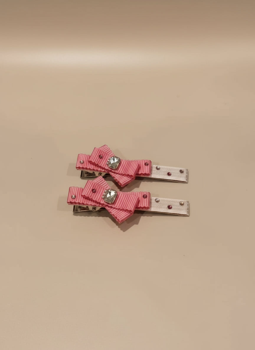 Flamingo Crisscross Bow Clip