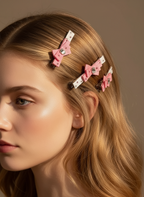 Flamingo Crisscross Bow Clip