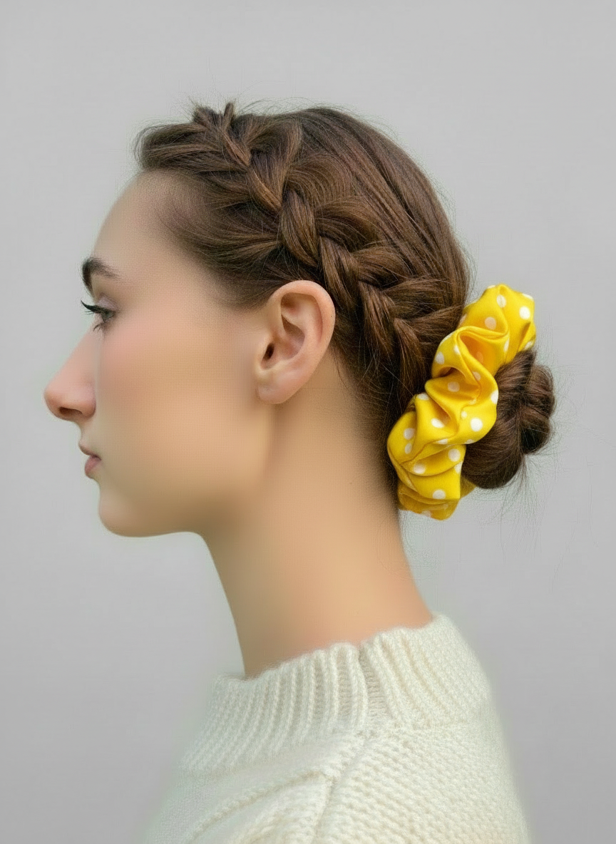 Medium Dahlia Mulberry Silk Scrunchies