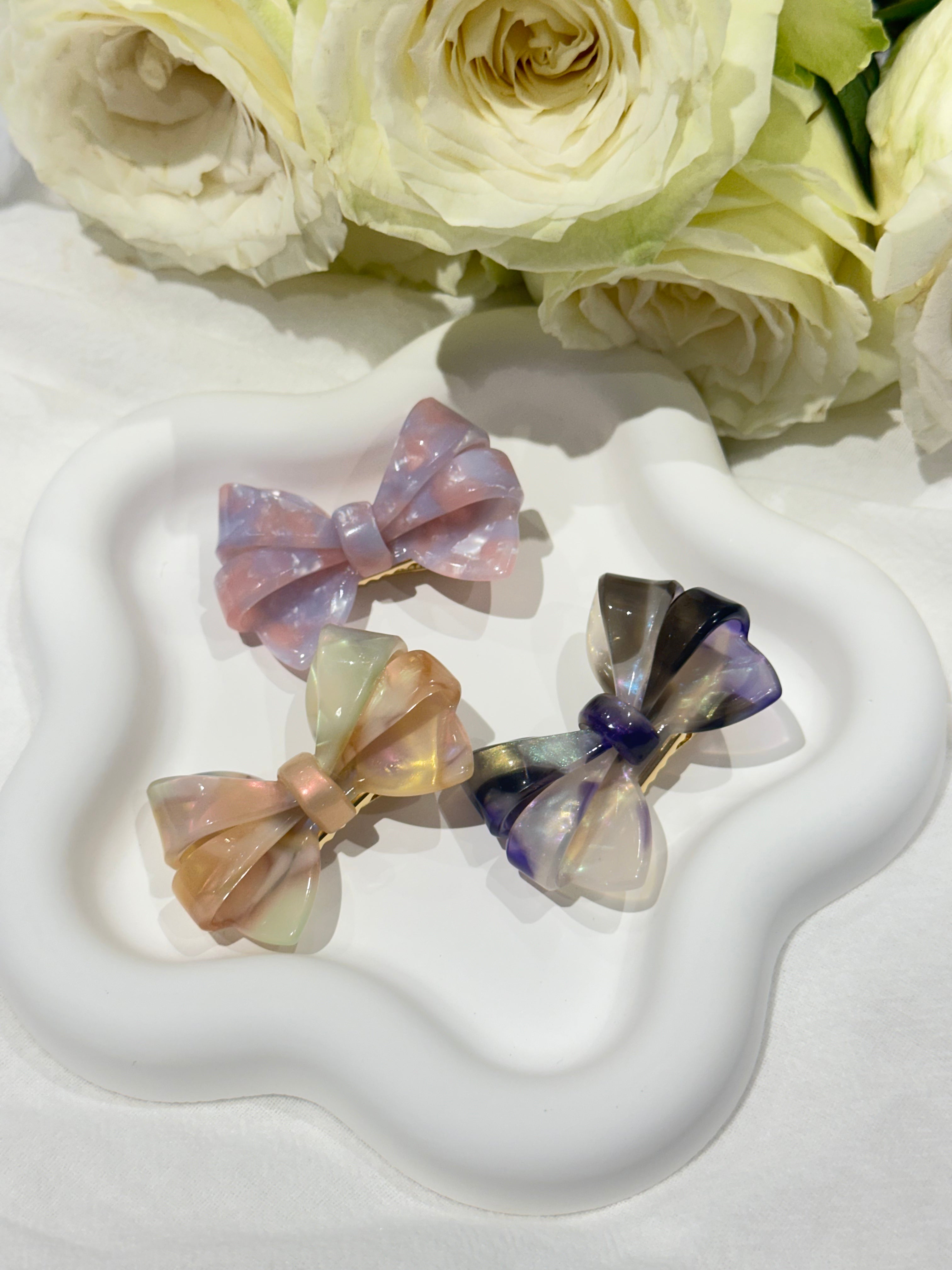Smoky Ombre bow hair clip