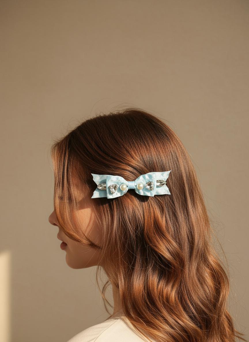 Dreamy Decked Bow Clip