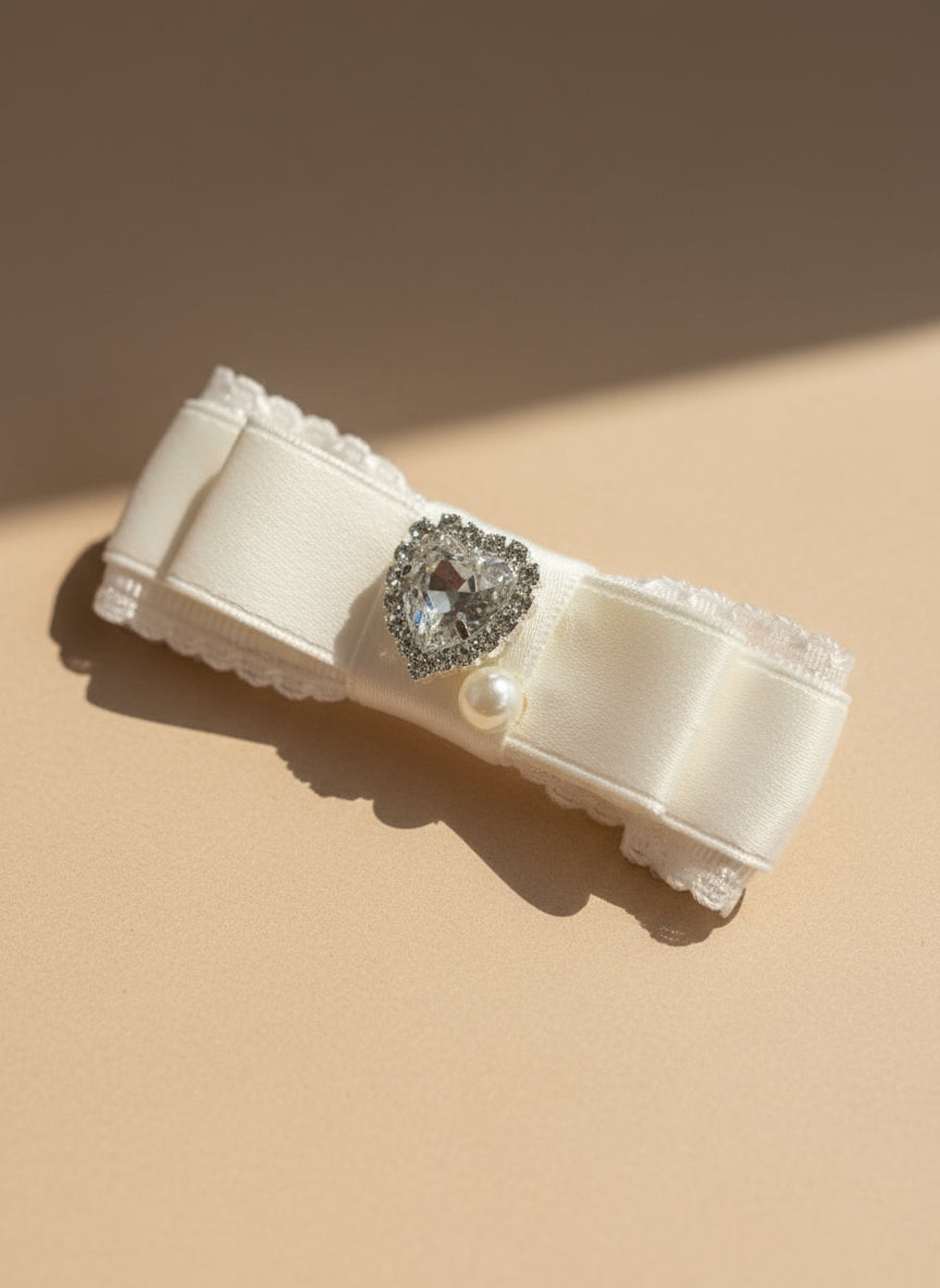 Candice Bejewelled Heart Flat Bow