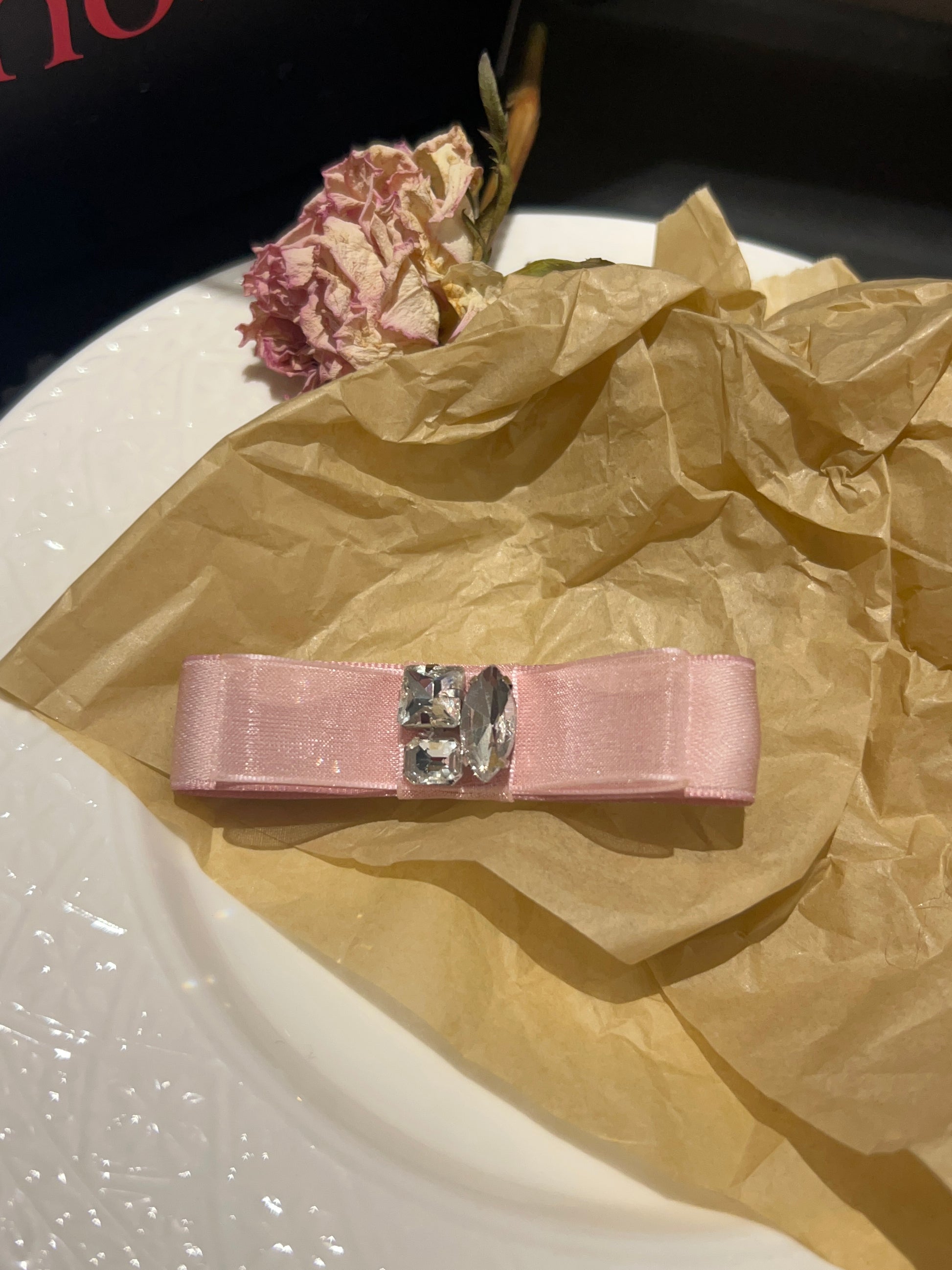 Harper Organza Bejewelled Flat Bow