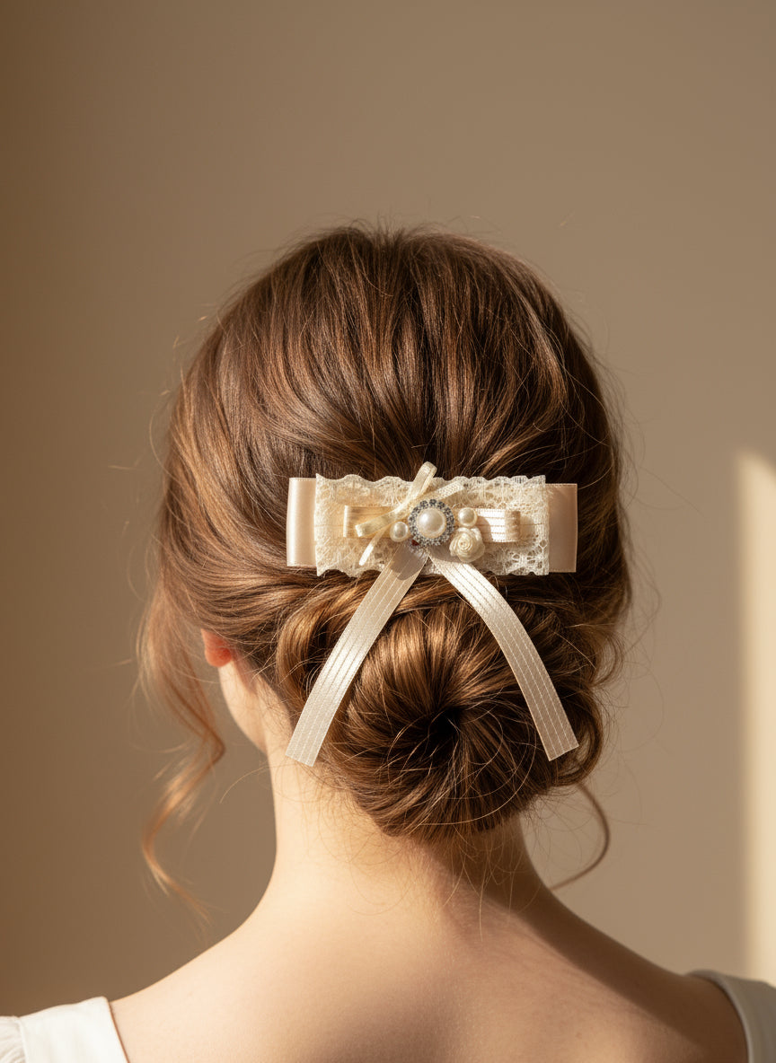 Celeste Fleur Layered Flat Bow