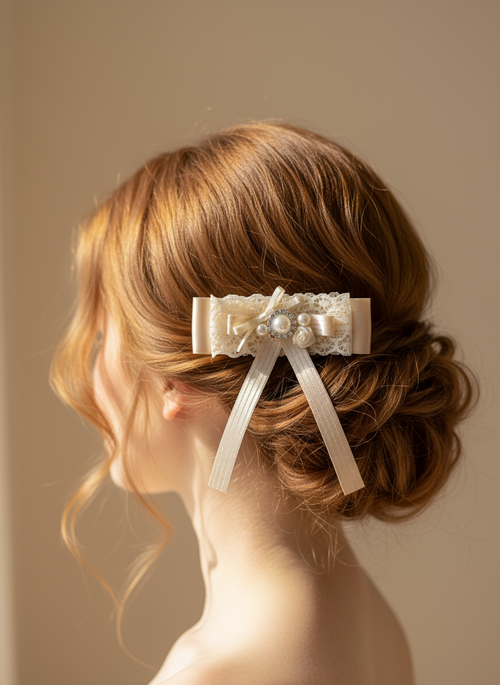 Celeste Fleur Layered Flat Bow