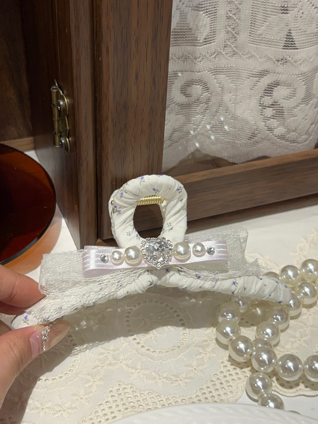 Jessie Floral Bejewelled Lace Hair Claw