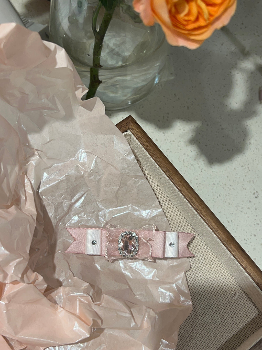 Nœud plat en organza bicolore Jade