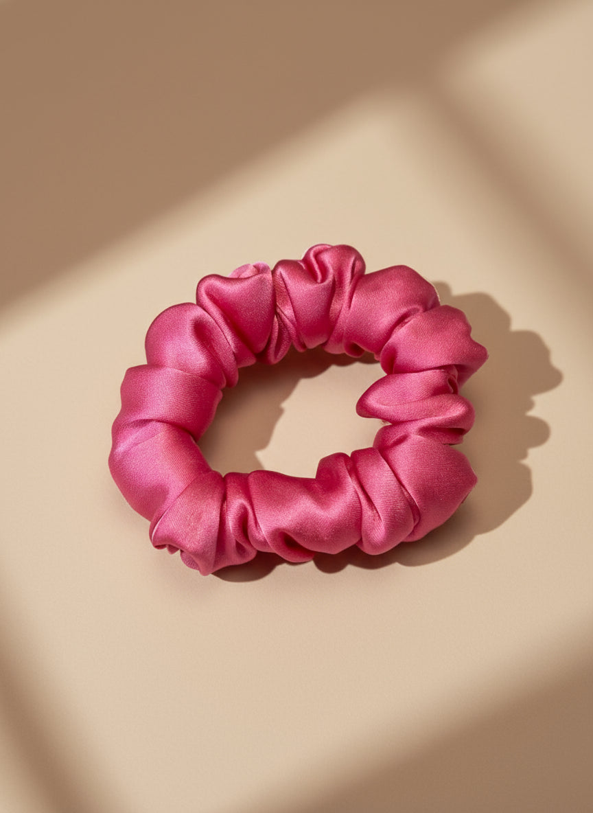 Small Dahlia Mulberry Silk Scrunchies