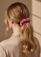 Small Dahlia Mulberry Silk Scrunchies