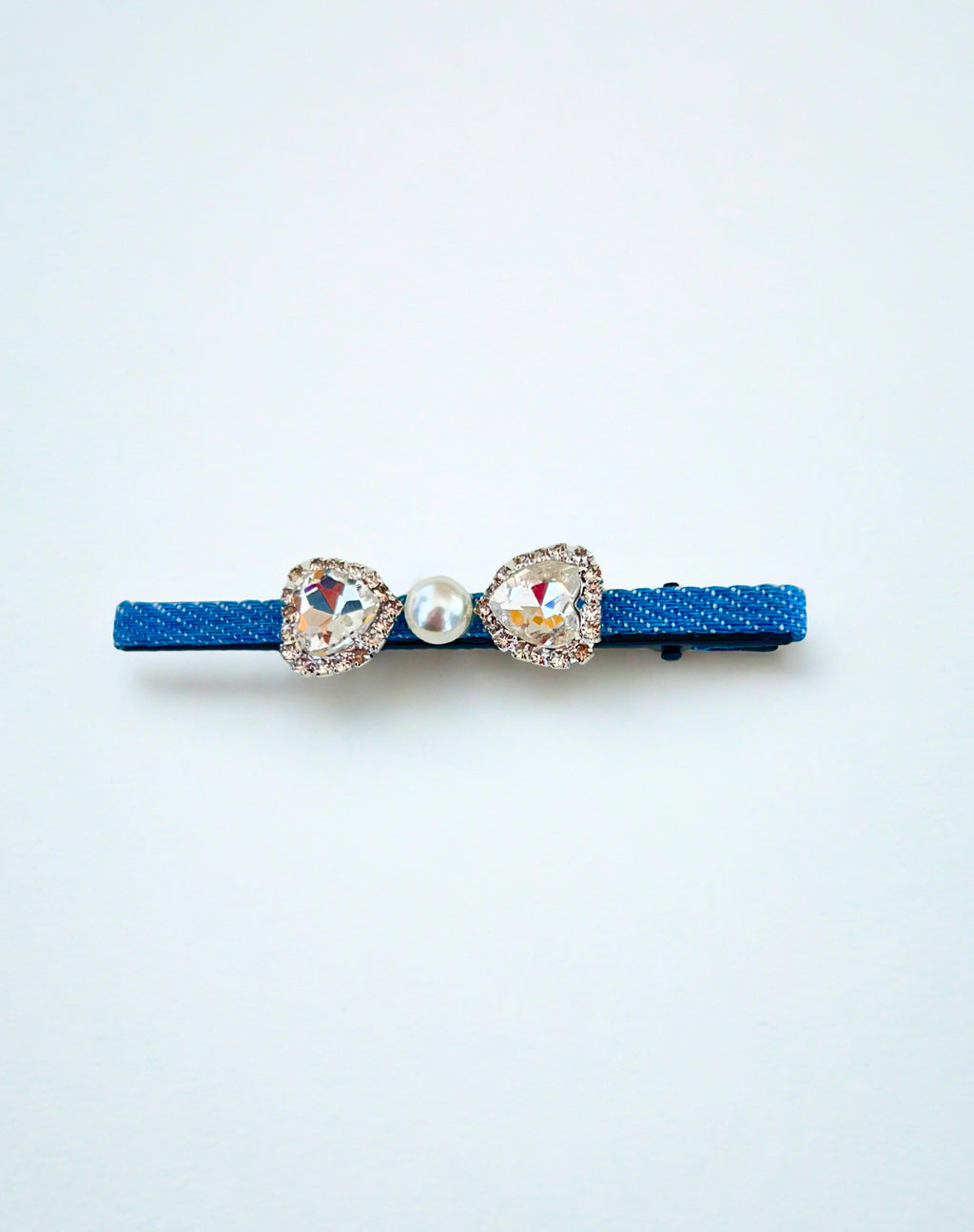 Pince à cheveux en jean Swarovski