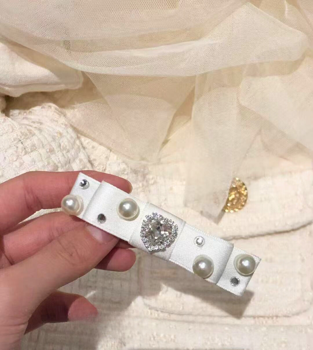 Cheryl Bejewelled Flat Bow