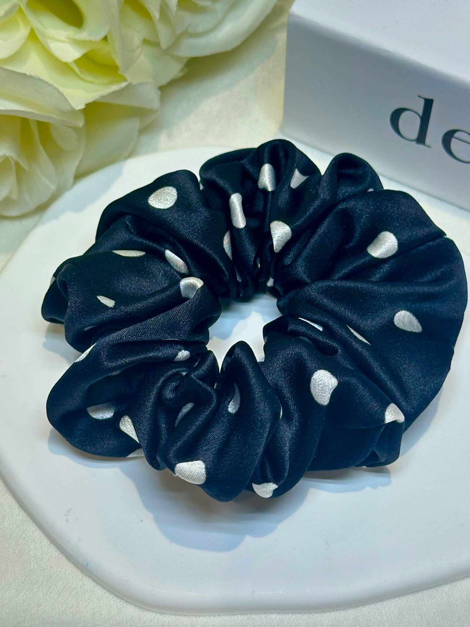 Medium Dahlia Mulberry Silk Scrunchies
