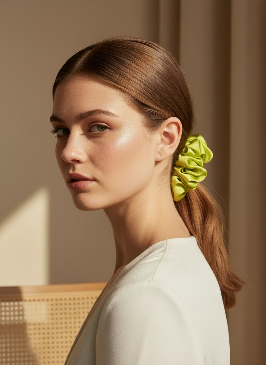 Medium Dahlia Mulberry Silk Scrunchies