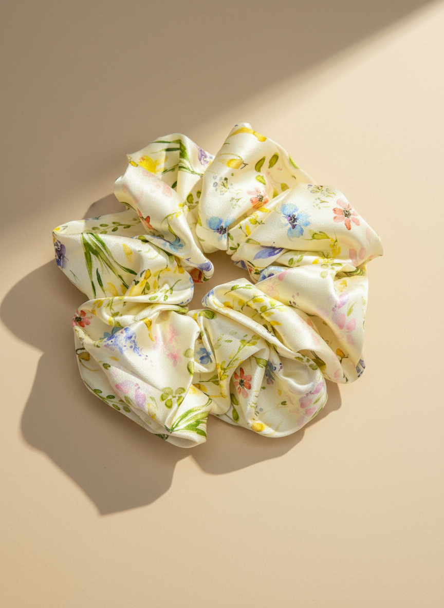 Secret Garden Mulberry Silk Scrunchie