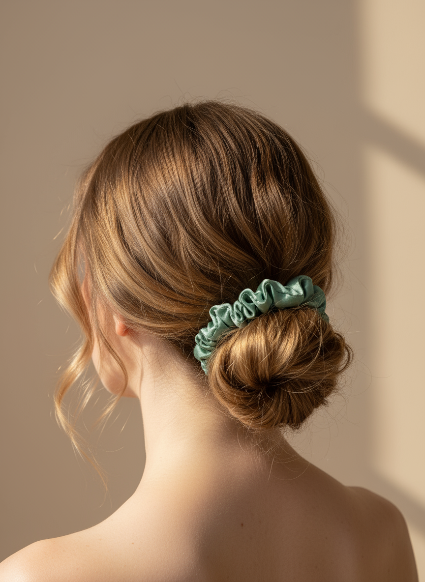 XS Dahlia mulberry Silk Scrunchies