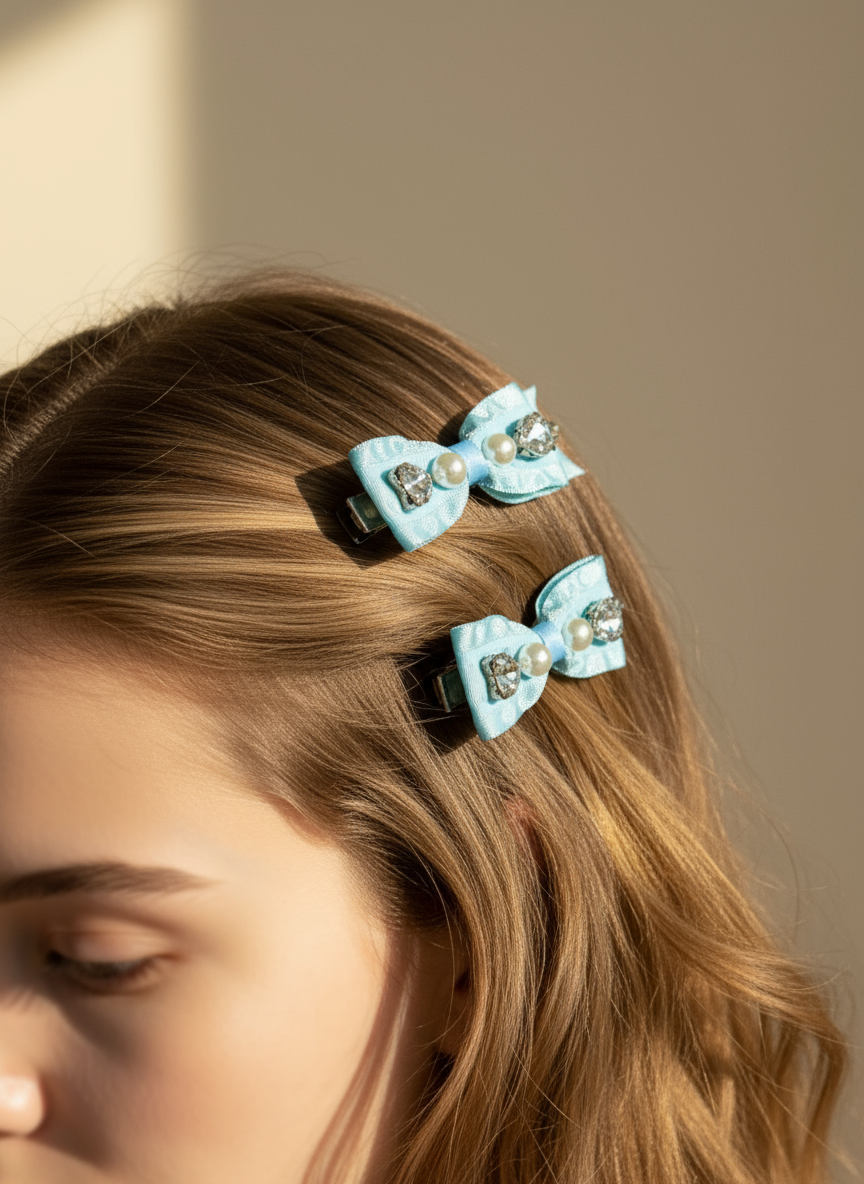 Dreamy Decked Bow Clip